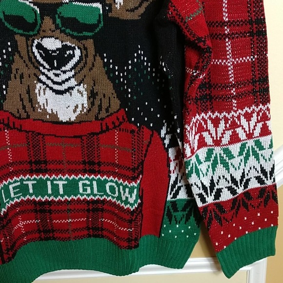 NWT Men's Ugly Holiday Sweater "Let it Glow" Deer size XL - Picture 6 of 6
